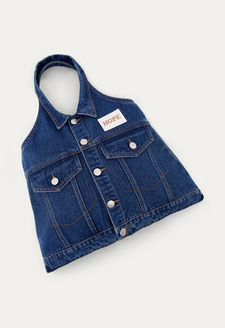 Hope Vest Shaped Denim Handbag Denim Blue