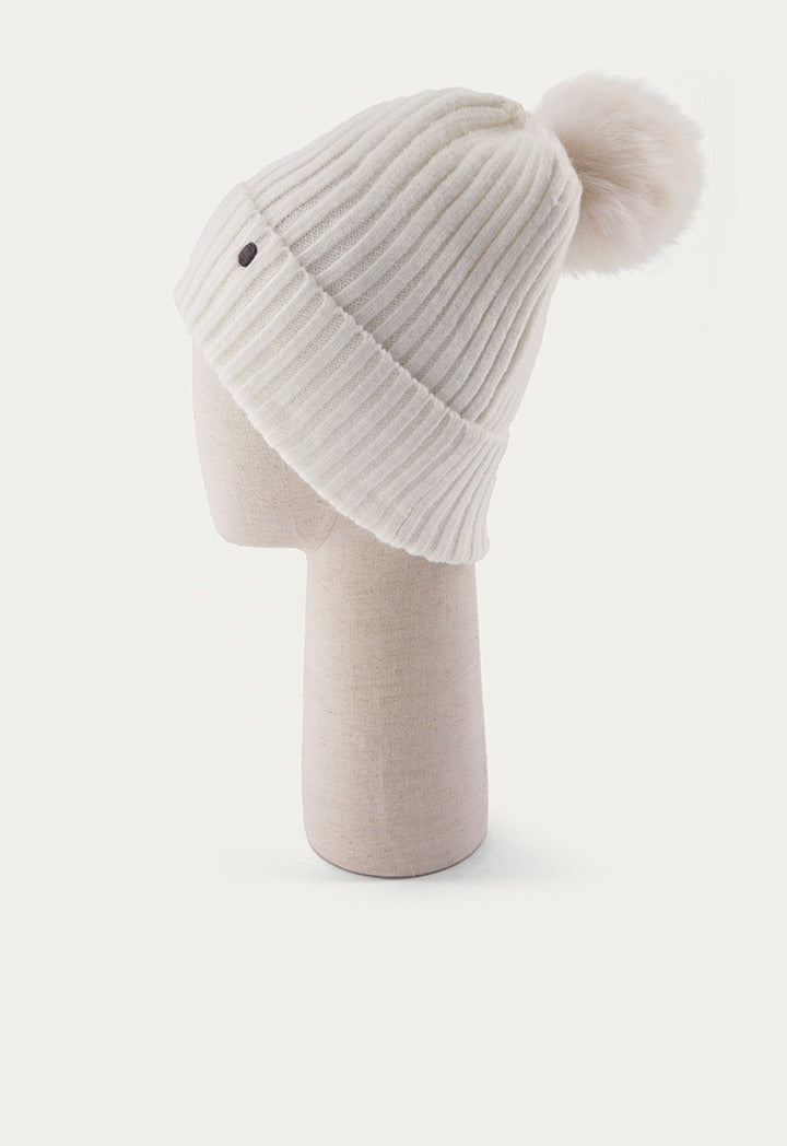 Hope Miffy Ribbed Beanie Hat Off White