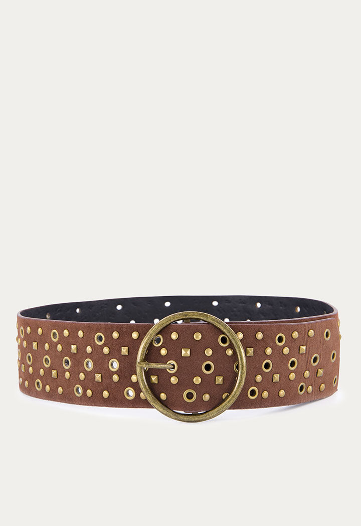Wide Studded Belt