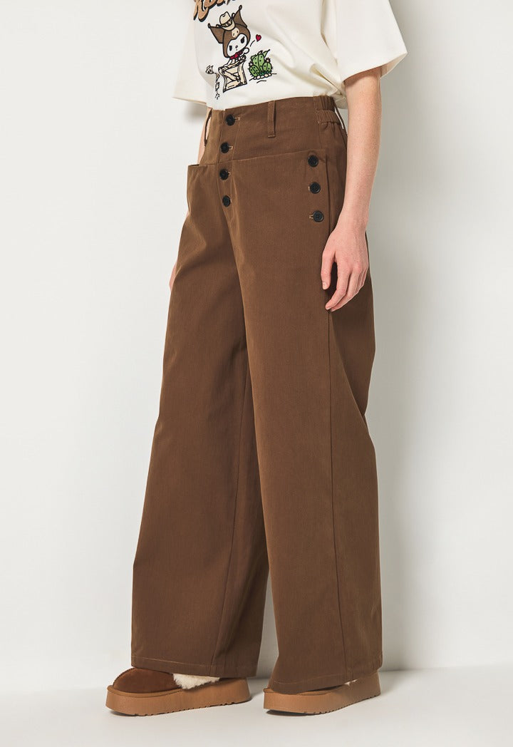 Hope High Waist Wide Leg Trousers Brown