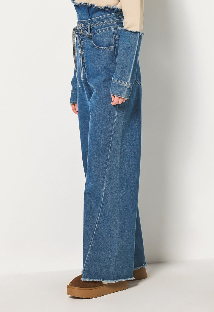 Hope Belted Denim Jeans Denim Blue