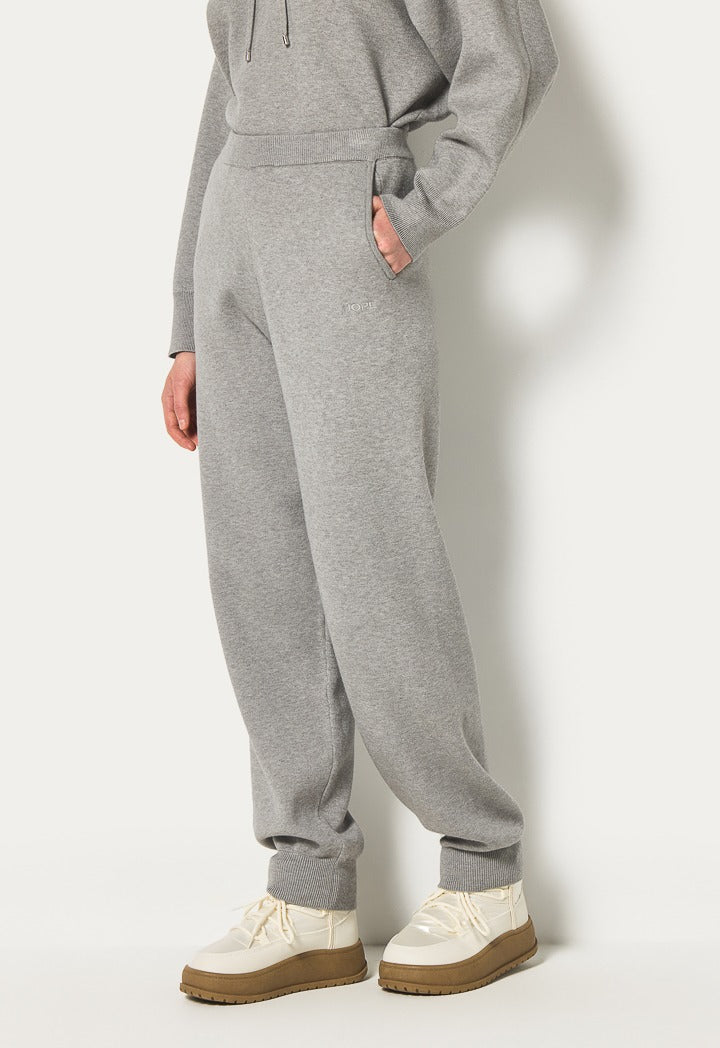 Hope Solid Knitted Sweatpants Grey Melange