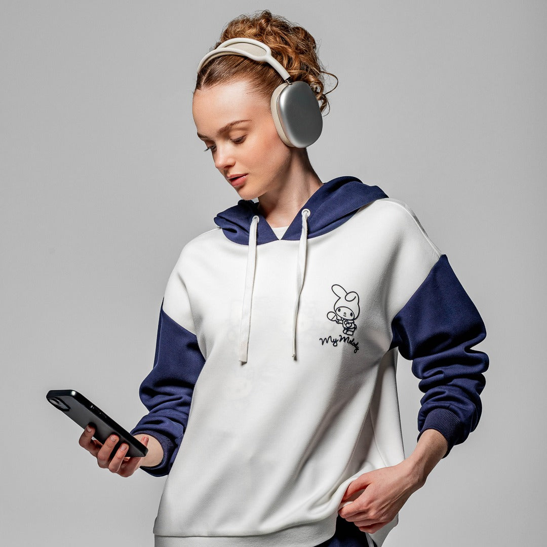 Hope My Melody Contrast Hoodie Off White