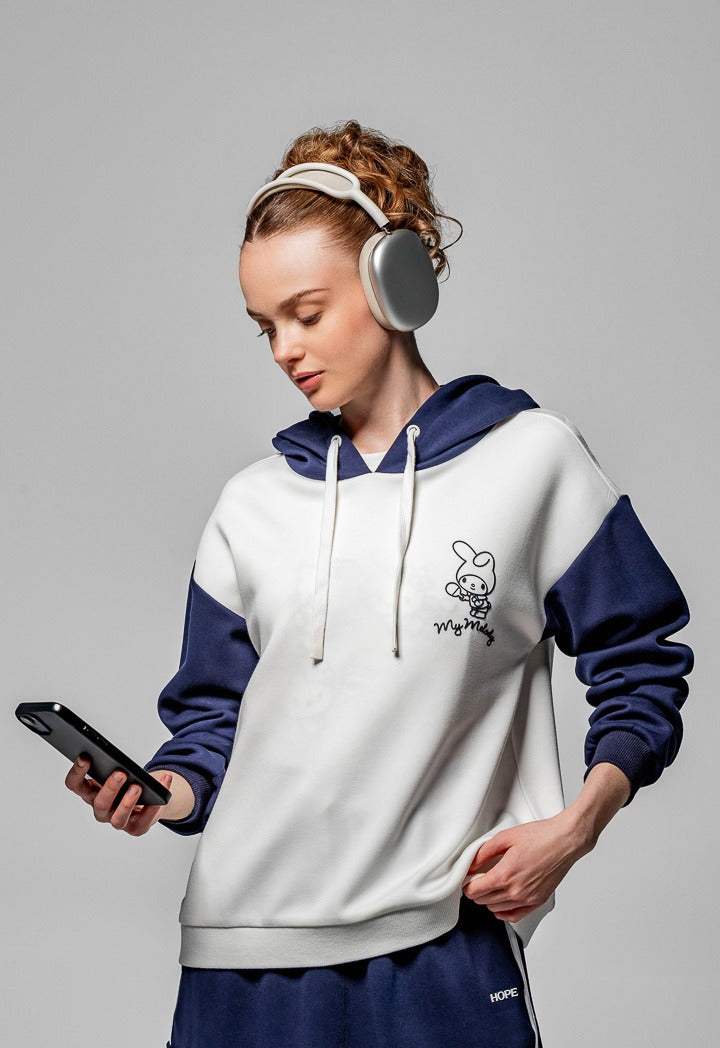 Hope My Melody Contrast Hoodie Off White