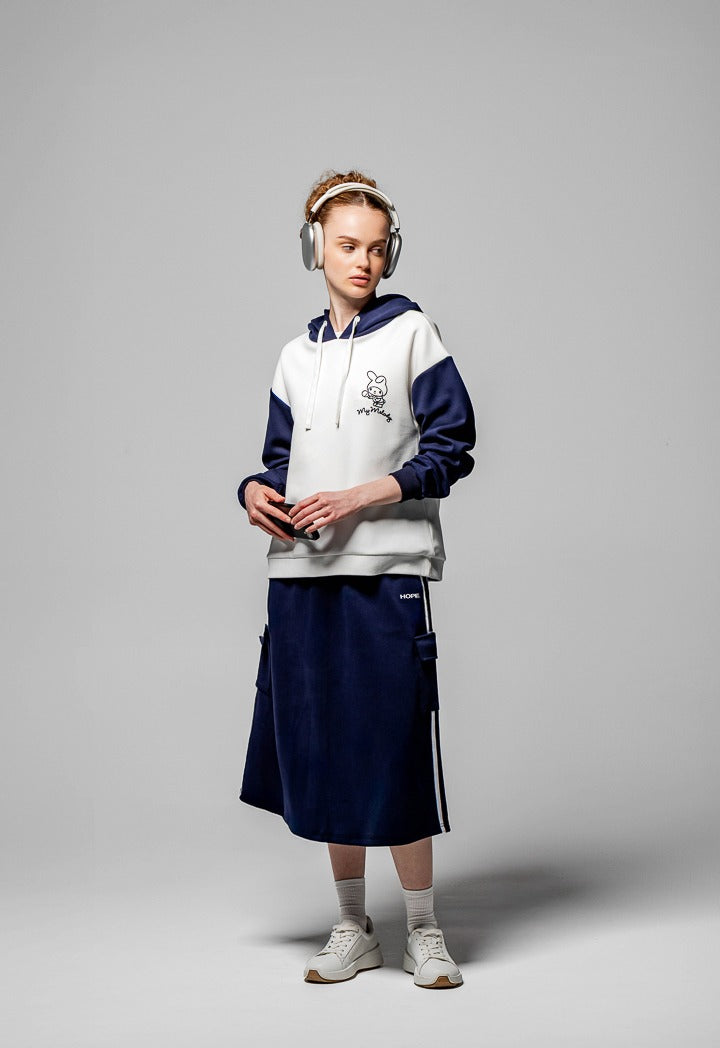 Hope Knitted Midi Skirt Navy