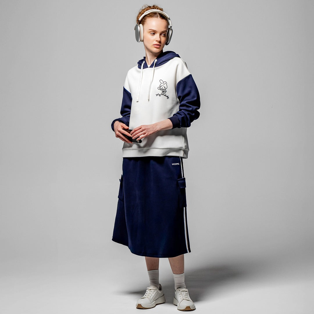 Hope Knitted Midi Skirt Navy