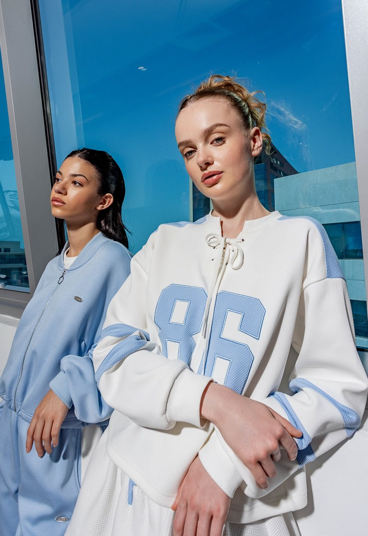 Hope Contrast Textured Sweatshirt Off White