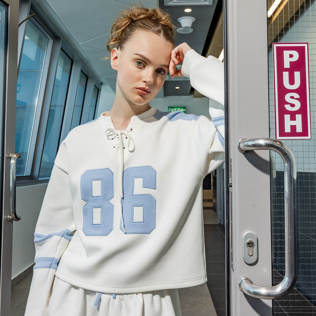 Hope Contrast Textured Sweatshirt Off White