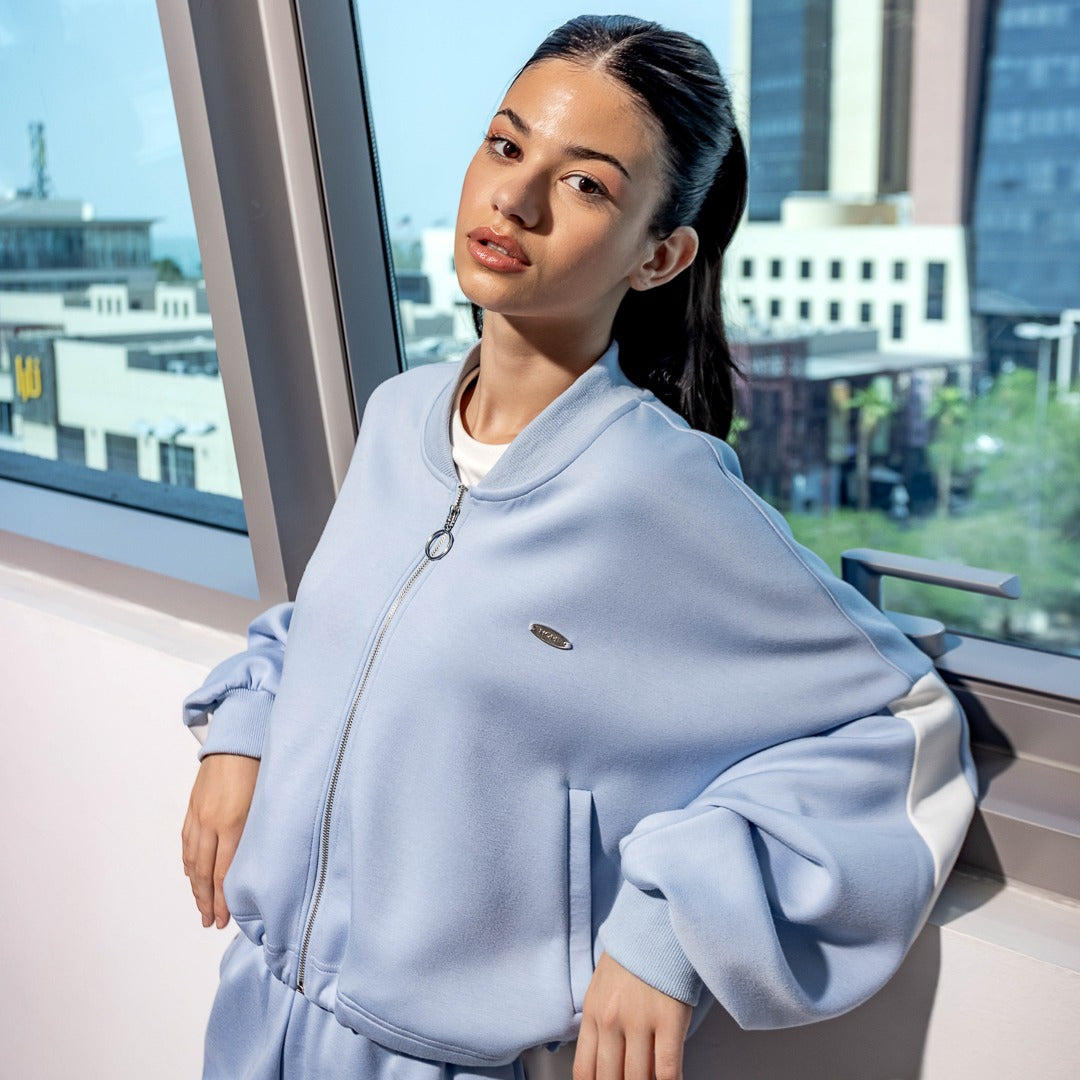 Hope Drawstrings Hems Jacket Light Blue