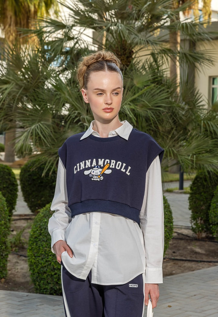 Hope Cinnamoroll Vest And Shirt Set (2Pcs) Navy
