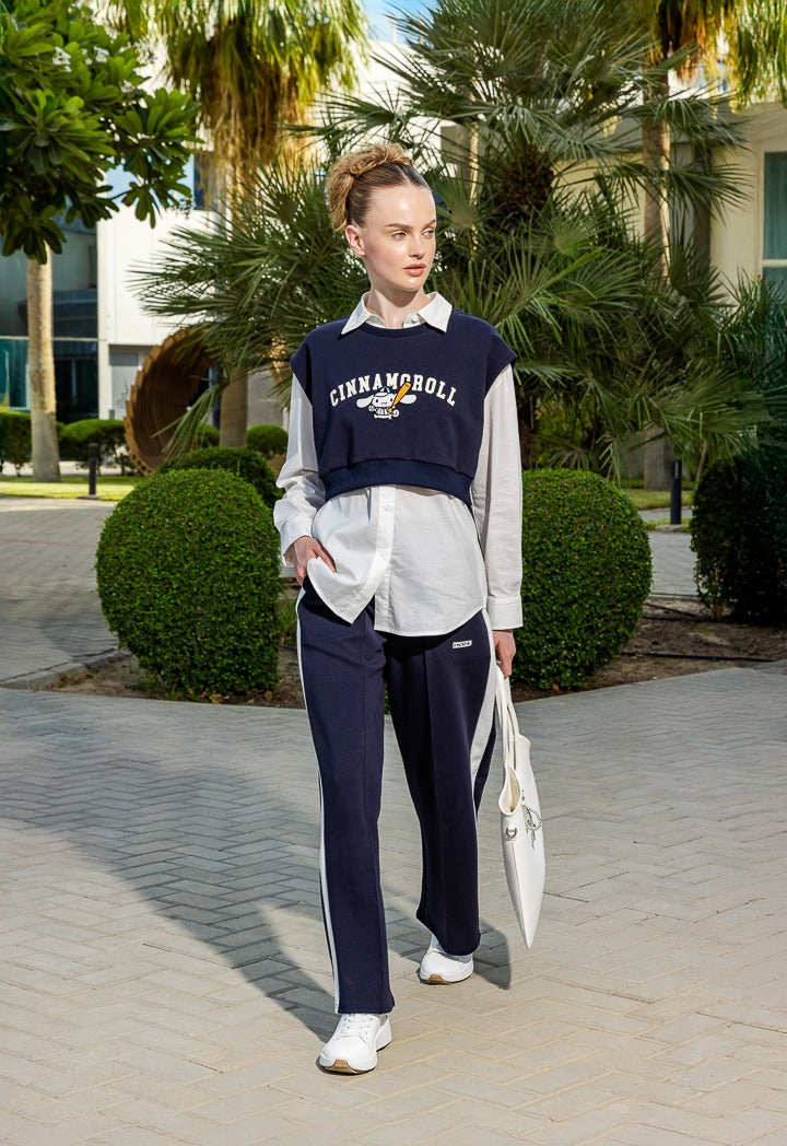 Hope Wide Leg Sweatpants Navy