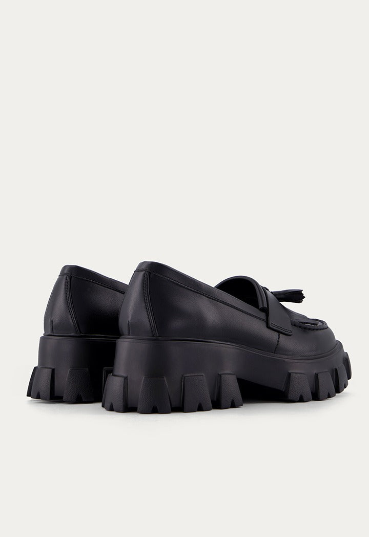 Hope Chunky Pu Leather Loafers Black