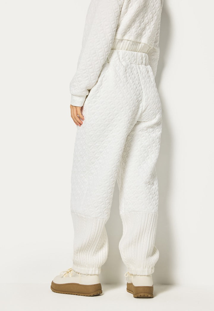Hope Quilted Elastic Hems Trouser Off White