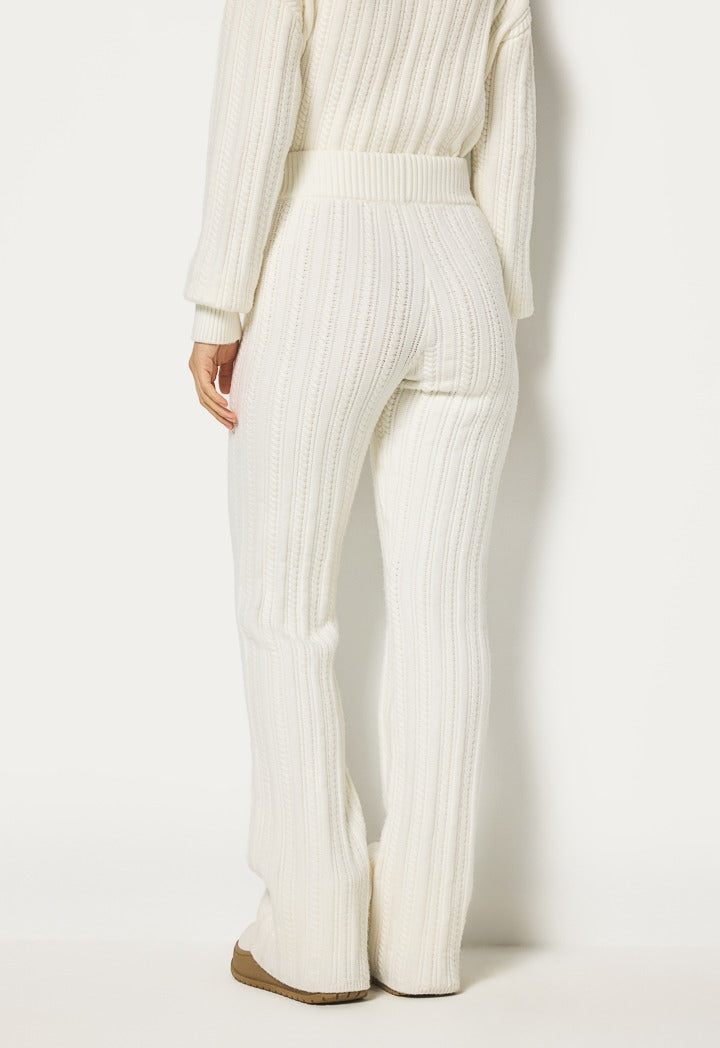 Hope Solid Knitted Trouser Off White