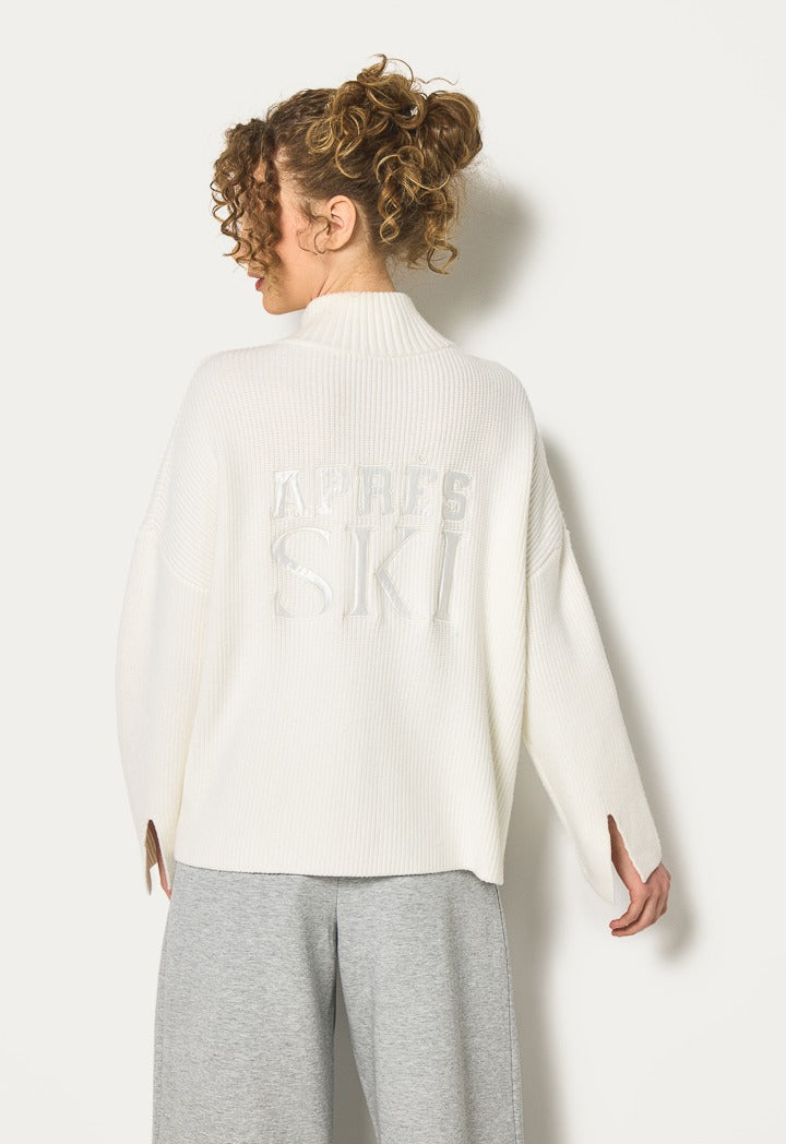 Hope High Neck Ribbed Jumper Off White
