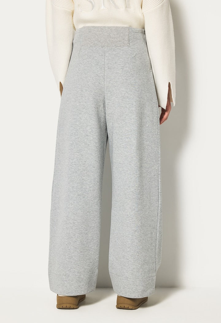 Hope Wide Legs Pleated Trouser Grey Melange