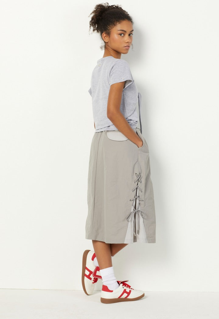 Hope Faux Pearls Embellished T-Shirt Grey Melange