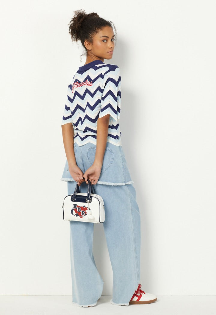 Hope Shirt Collar Knitted Blouse Multi Color