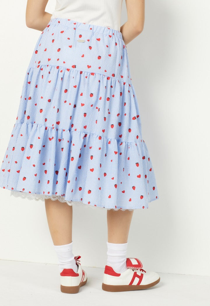 Hope Tiered Drop Waist Crinkled Skirt Multi Color