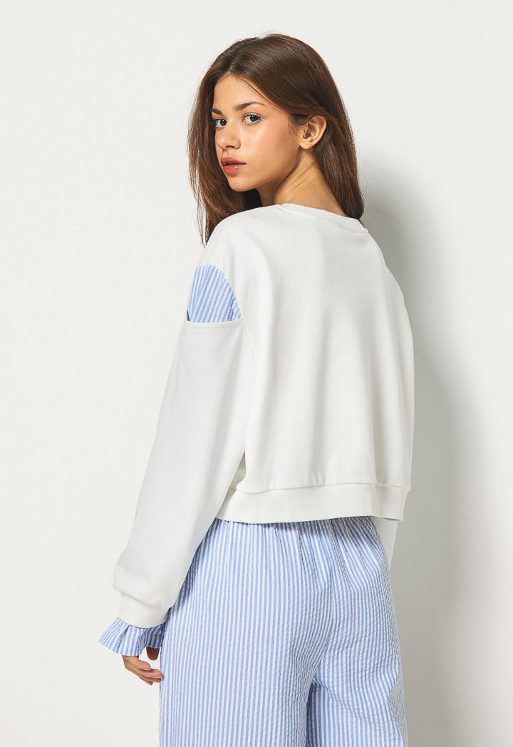 Hope Hello Kitty Embroidered Sweatshirt Off White