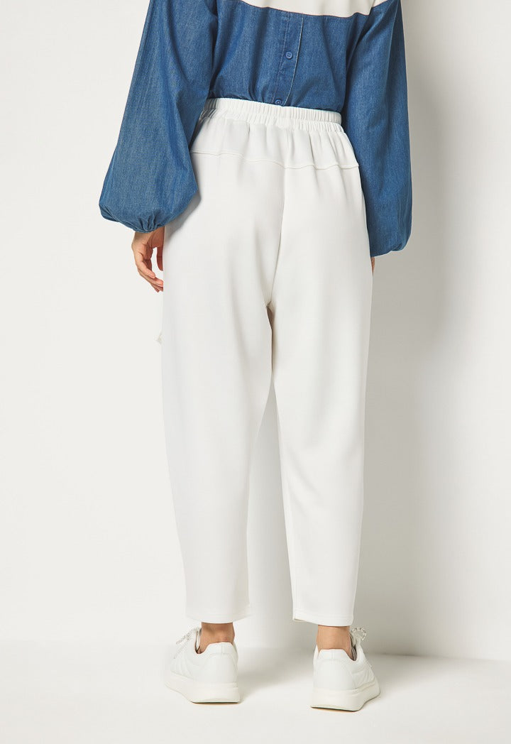 Hope Solid Cargo Sweatpants Off White