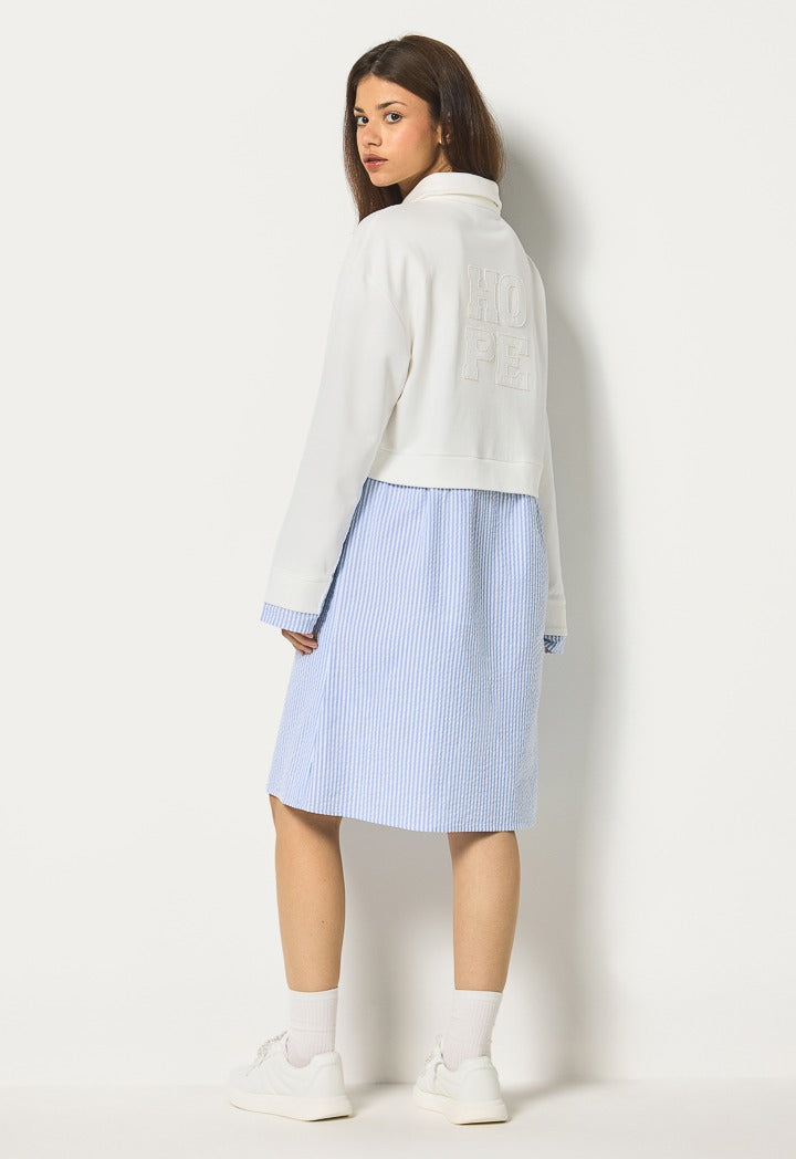 Hope Striped Skirt Sweat Dress Off White