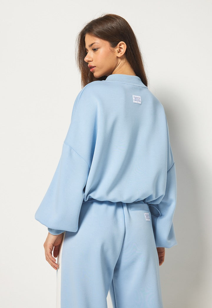 Hope Drawstrings Hems Jacket Light Blue