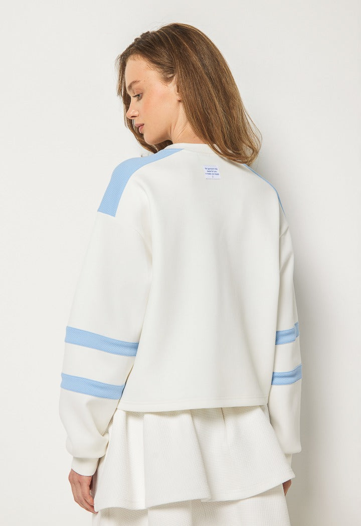 Hope Contrast Textured Sweatshirt Off White
