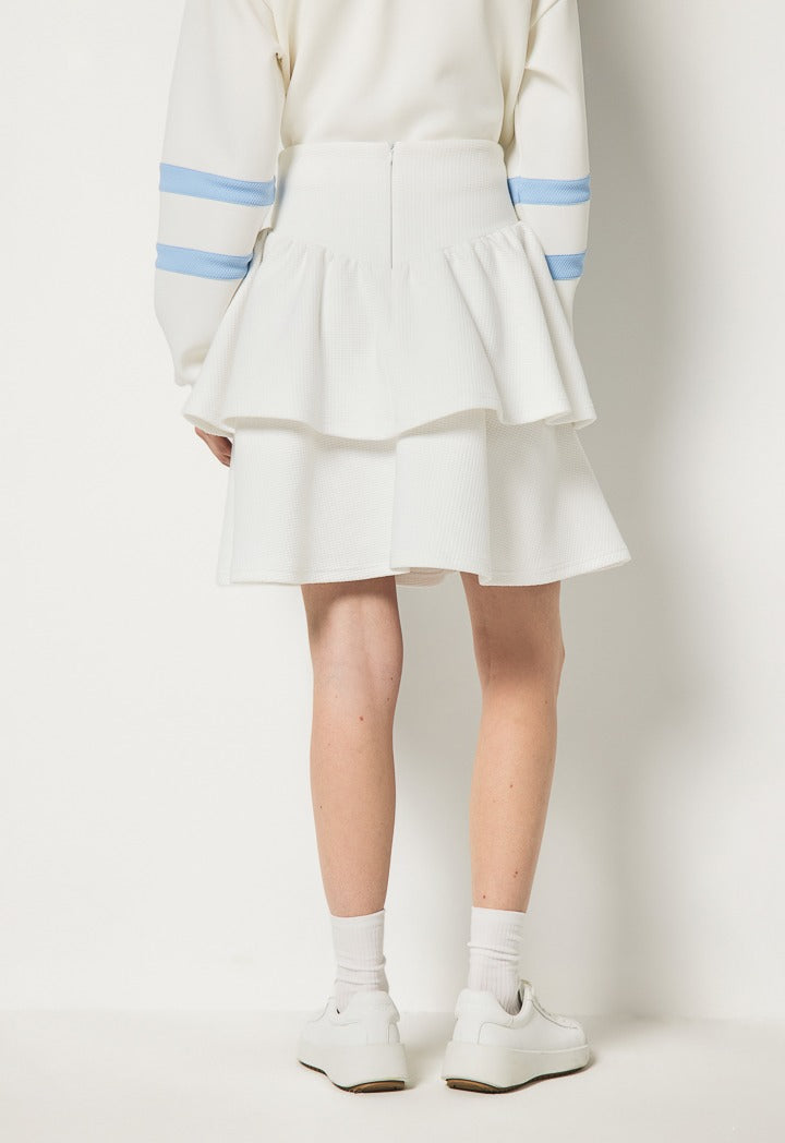 Hope Tiered Ruffled Skirt Off White