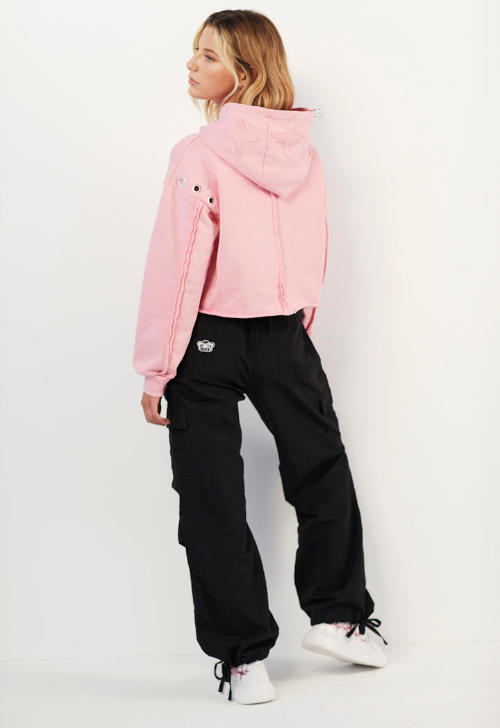 Hope Knitted Cropped Sweatshirt Pink