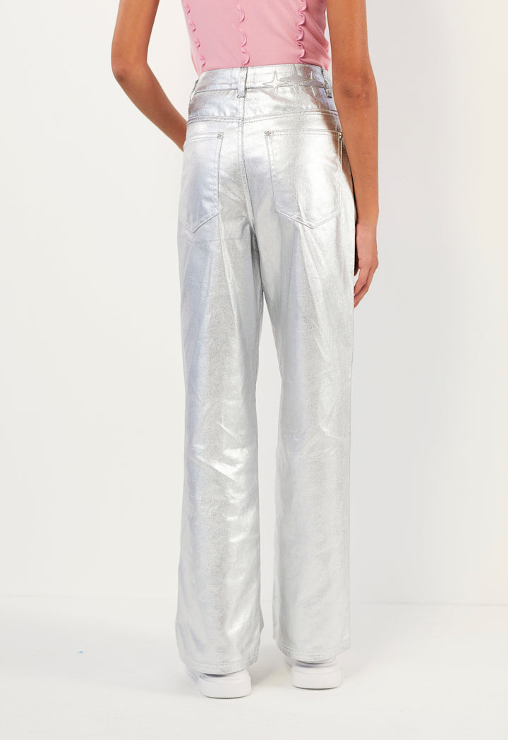 Hope Metallic Denim Jeans Silver