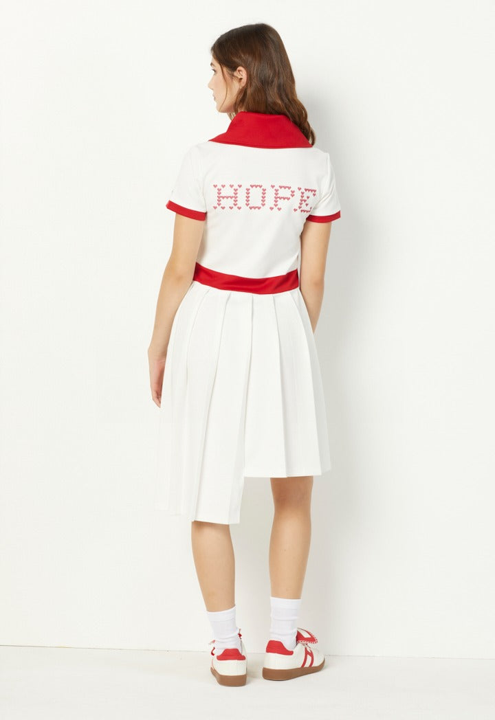 Hope Pleated Skirt Shirt Dress Off White