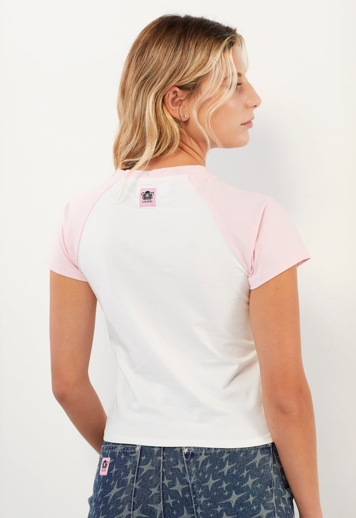 Hope Crystal Cherry T Shirt White