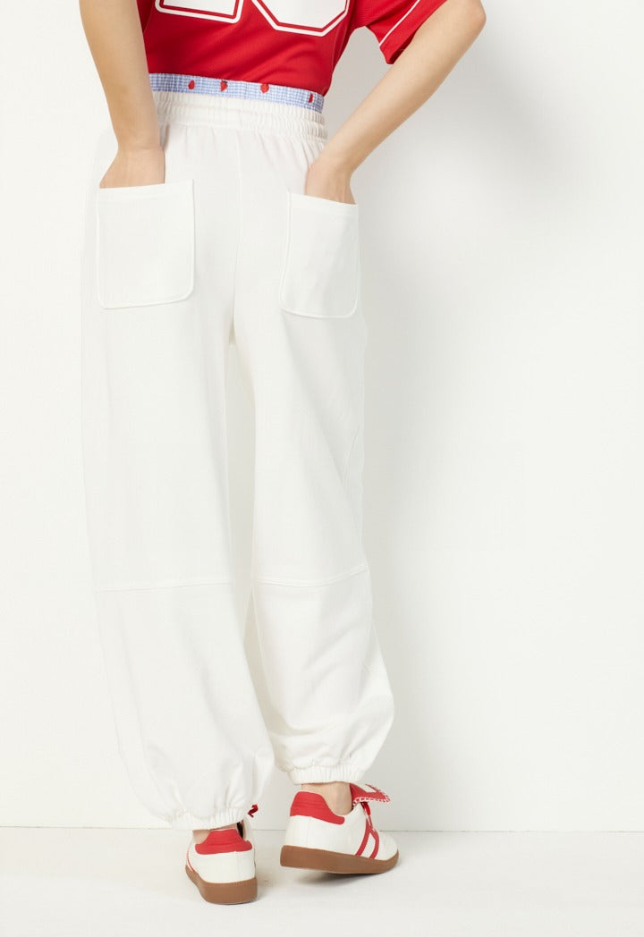 Hope Solid Double Waisted Sweatpants Off White
