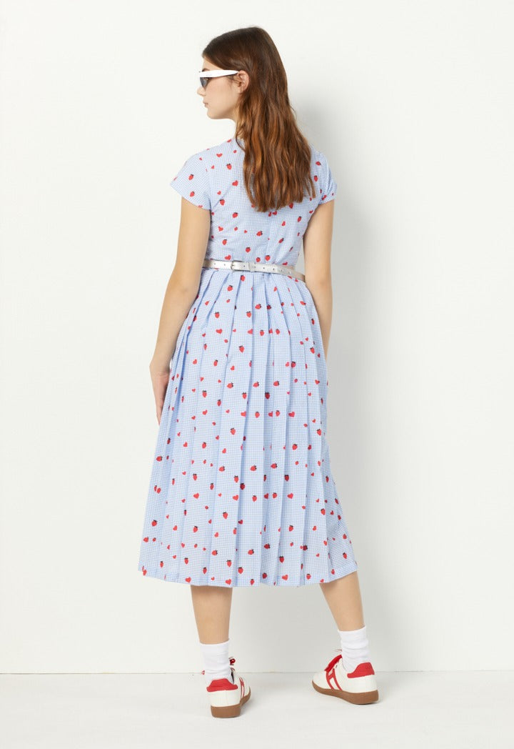 Hope Checkered Pleated Dress Multi Color