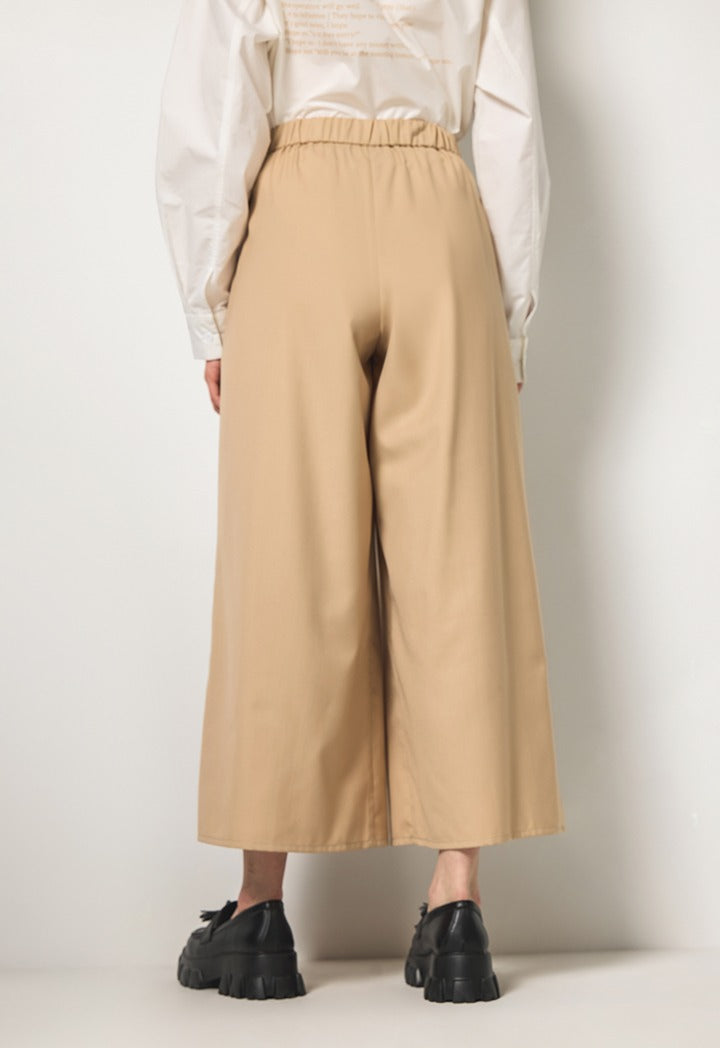 Hope Iconic Pleated Palazzo Trousers Beige
