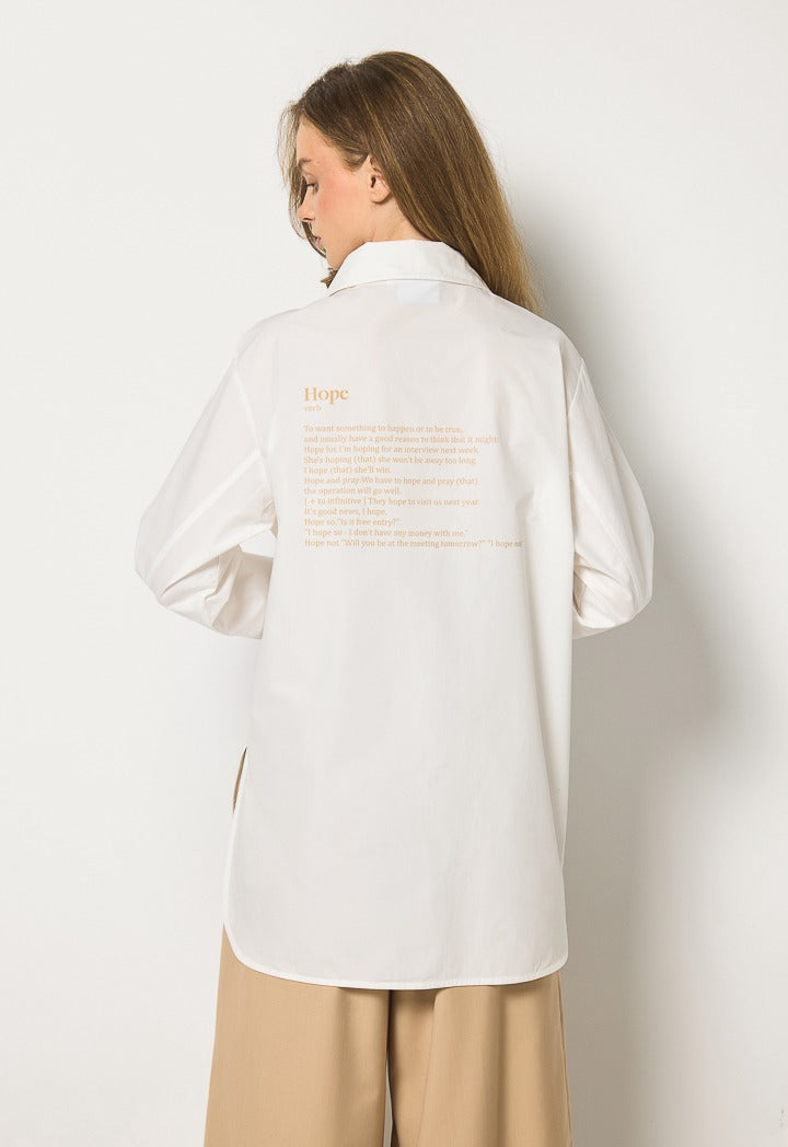 Hope Contrast Embroidered Shirt Off White