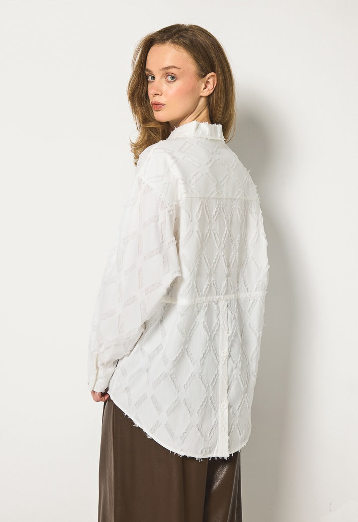 Hope Frayed Details Shirt Off White