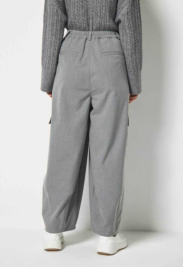 Hope Wide Leg Cargo Trousers Grey