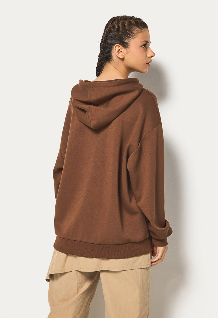 Hope Kuromi Embroidered Hoodie Brown