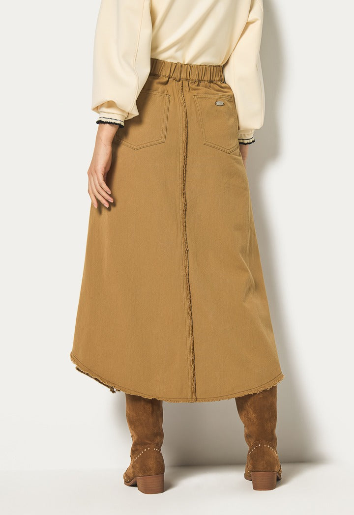 Hope Front Slit Cargo Skirt Brown