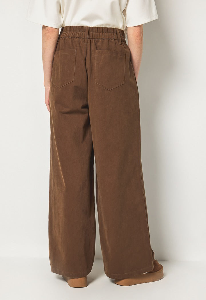 Hope High Waist Wide Leg Trousers Brown