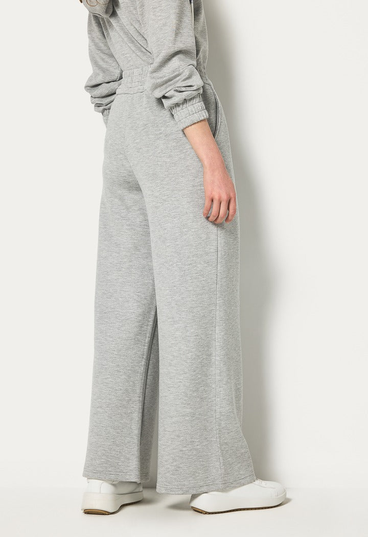Hope Solid Wide Leg Sweatpants Grey