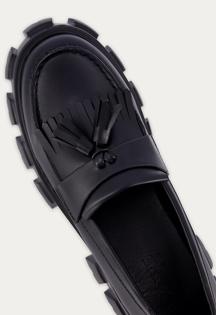 Hope Chunky Pu Leather Loafers Black