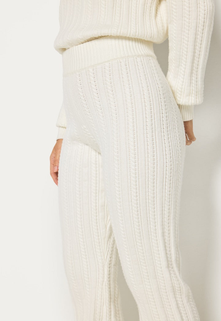 Hope Solid Knitted Trouser Off White