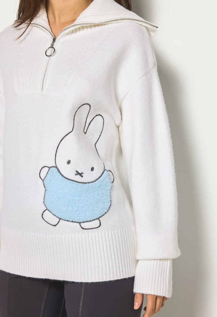 Hope Miffy Fleece Detailed Jumper Off White