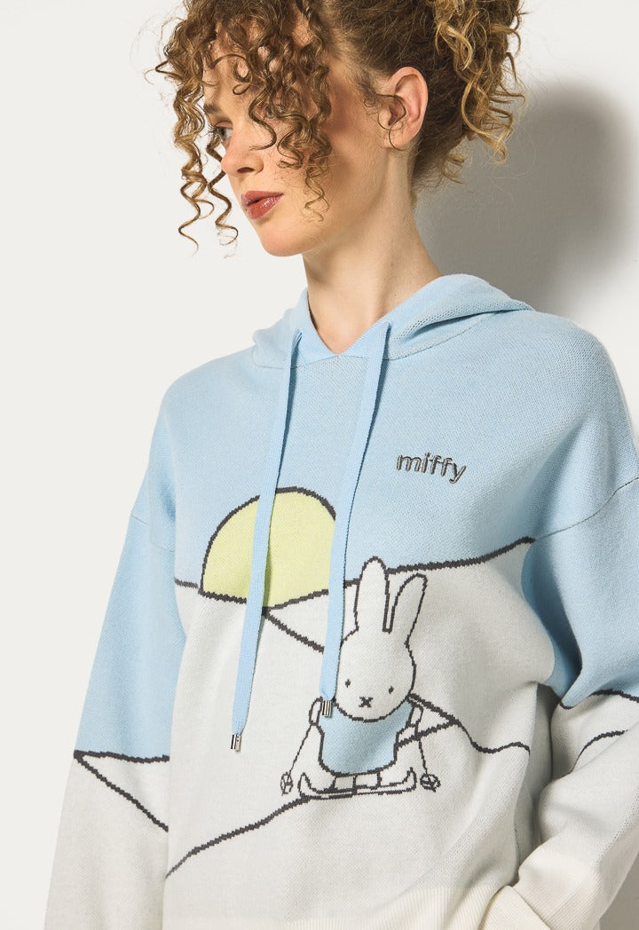 Hope Miffy Knitted Hoodie Light Blue