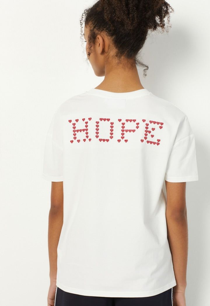 Hope Oversize Printed T-Shirt Off White