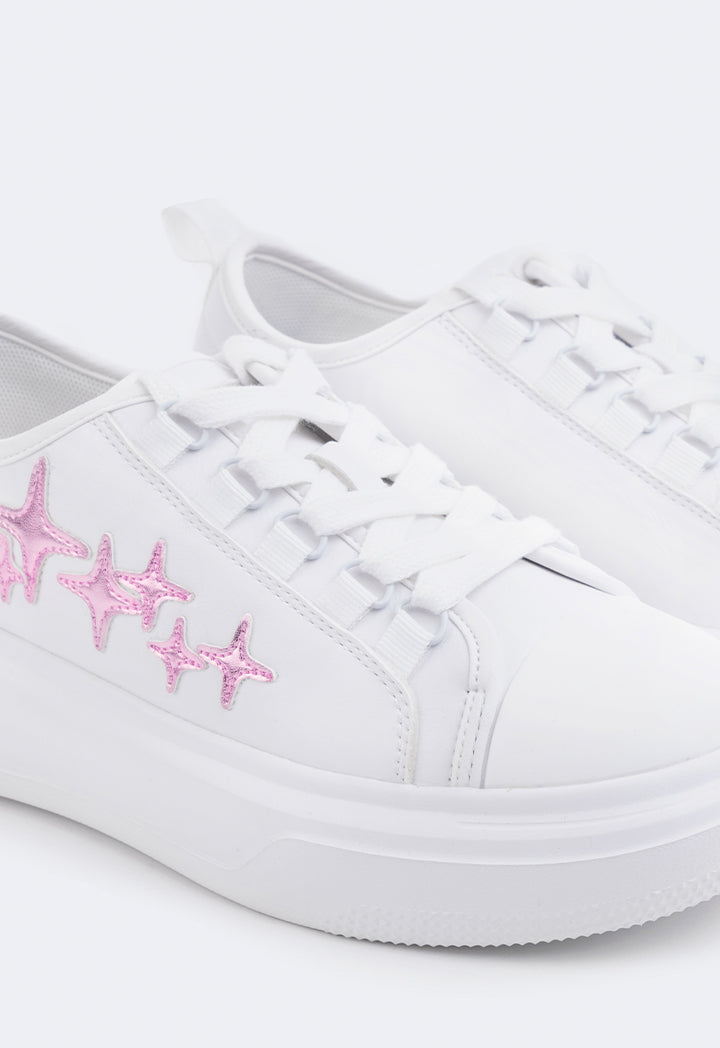Hope Sparkle Pattern Sneakers White
