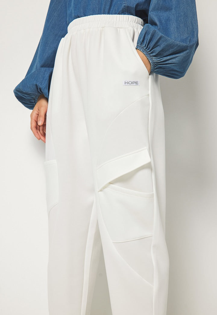 Hope Solid Cargo Sweatpants Off White